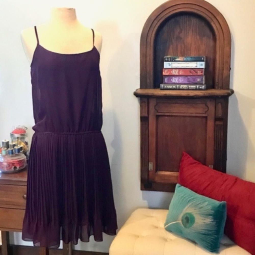 Purple Pleated Slip Dress by Accidentally in Love, size S